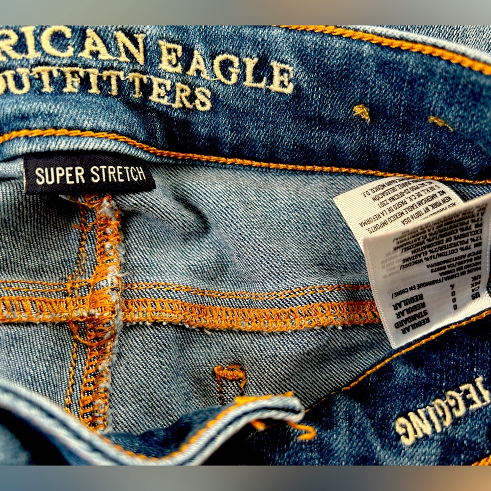 American Eagle Denim with Orange Stitching